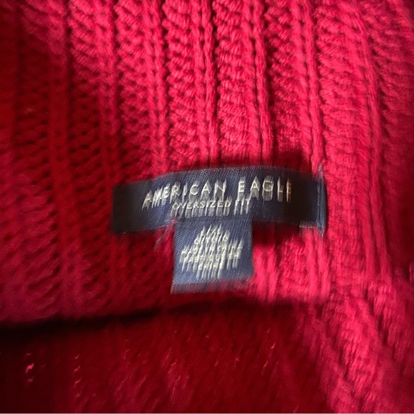 American Eagle Knit Crochet Pullover Tunic Sweater Dolman Sleeve Oversized Med - Picture 2 of 11